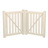 Durables 5' x 144" Waldston Vinyl Pool Fence Double Gate With Hardware (Tan) 