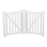 Durables 5' x 120" Waldston Vinyl Pool Fence Double Gate With Hardware (White) 