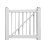 Durables 3 1/2' x 5' Waltham Vinyl Railing Single Gate With Hardware (White) 