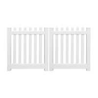 Durables 4' High Burton Vinyl Picket Fence (White)