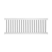 Durables 3 1/2' High Kirklees Vinyl Railing With Round Black Aluminum Spindles (White)