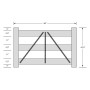 Durables 3-Rail DIY Vinyl Horse Fence Gate Kit (Up To 8' Wide) - Gray