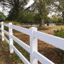 Durables 3-Rail Vinyl Ranch Rail Horse Fence with 7' Posts (Gray) - Priced Per Foot