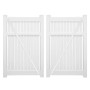 Durables 6' x 92" Milton Vinyl Fence Double Gate With Hardware (White) 
