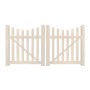 Durables 3' x 96" Darlington Vinyl Picket Fence Double Gate With Hardware (Tan) 