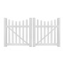 Durables 3' x 72" Darlington Vinyl Picket Fence Double Gate With Hardware (White) 