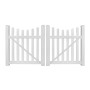 Durables 5' x 120" Darlington Double Vinyl Picket Fence Gate With Hardware (White) 