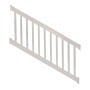 Durables 3' x 6' Harrington Vinyl Railing Stair Section With Top and Bottom Rail Aluminum Insert (Tan) 