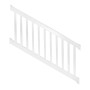 Durables 3 1/2' x 8' Harrington Vinyl Railing Stair Section With Top and Bottom Rail Aluminum Insert (White) 