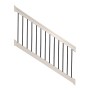 Durables 3 1/2' x 8' Kirklees Vinyl Railing Stair Section With Round Black Aluminum Spindles (Tan) 