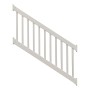 Durables 3 1/2' x 8' Waltham Vinyl Railing Stair Section With Top and Bottom Rail Aluminum Insert (Tan) 